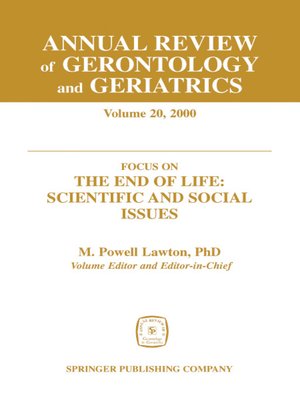 cover image of Annual Review of Gerontology and Geriatrics, Volume 20, 2000